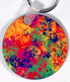 Tie Die Round Key Chain