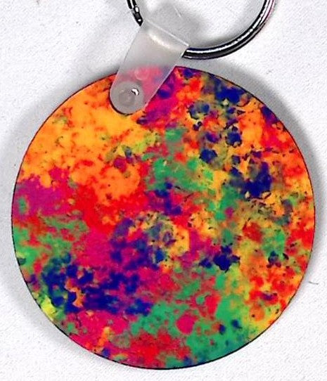 Tie Die Round Key Chain