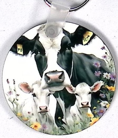 Cows Round Key Chain