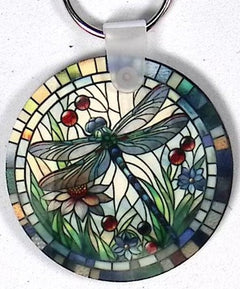 Dragon Fly Round Key Chain