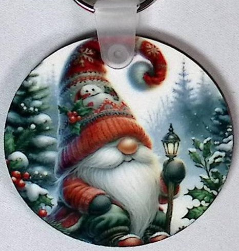 Gnome Elf Round Key Chains