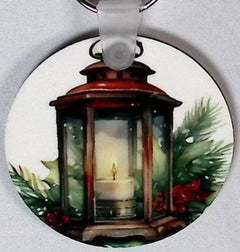 Rustic Lantern Round Key Chain