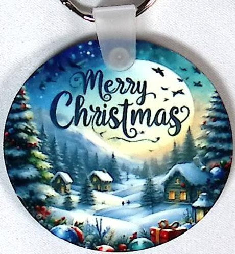 Blue Village Round Key Chain