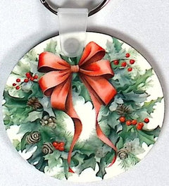 Wreath Round Key Chain