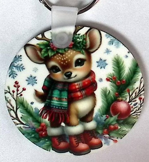 Fawn Scarf Round Key Chain