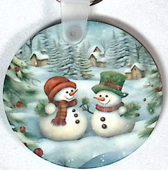 Snowmen Round Key Chain