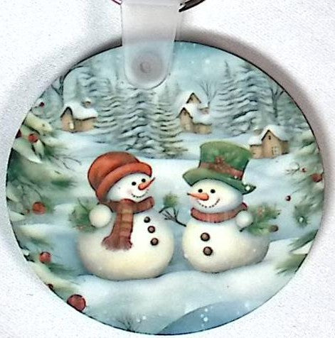 Snowmen Round Key Chain