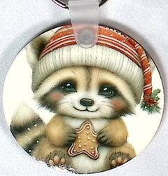 Raccoon Round Key Chain