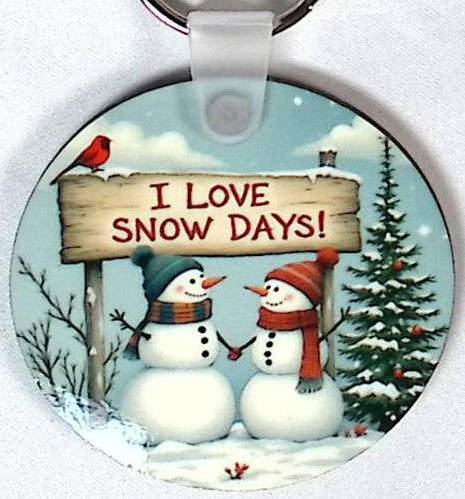 Snow Days Round Key Chain