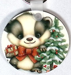 Skunk Round Key Chain