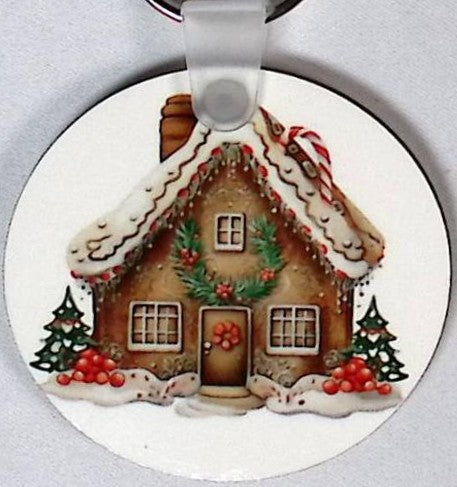 Ginger Bread House Round Key Chain