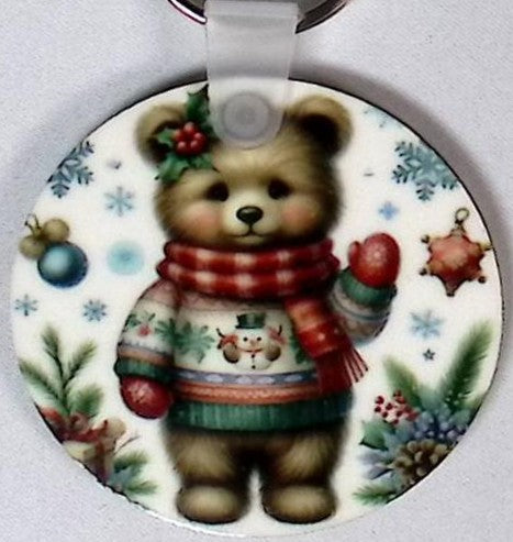 Teddy Bear Round Key Chain