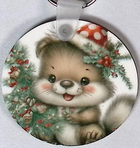 Squirel Branch Round Key Chain