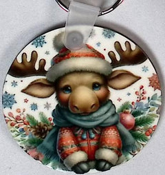 Moose Calf Round Key Chain