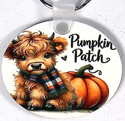 Highland Cal Pumpkin Round Key Chain