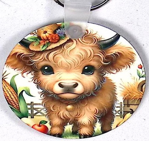 Highlaned Calf Round Key Chain
