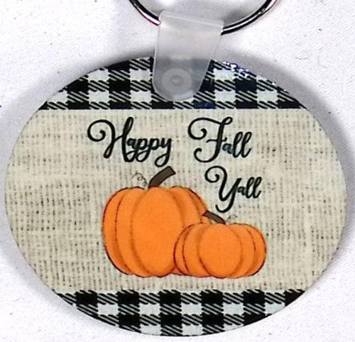 Happy Fall Round Key Chain