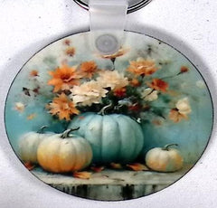 Pumpkin Arrangement Round Key Chain