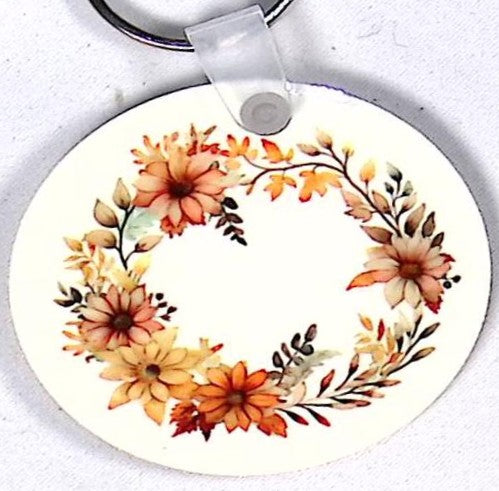 FLoral Wreath Round Key Chain