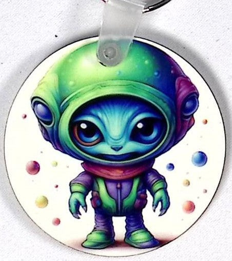 Martian Costume Round Key Chain
