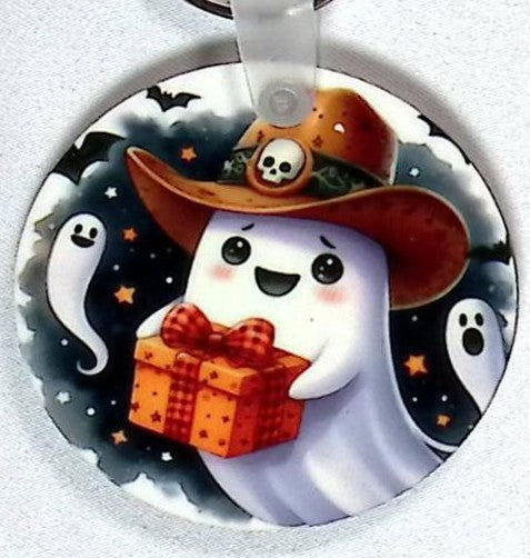 Friendly Ghost Round Key Chain