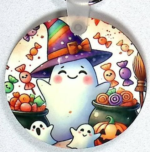 Party Ghost Round Key Chain