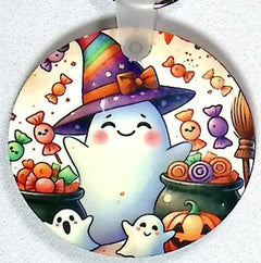 Party Ghost Round Key Chain