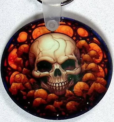Skull Pumpkins Round Key Chain