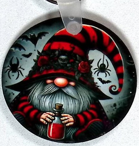 Gnome Spiders Round Key Chain