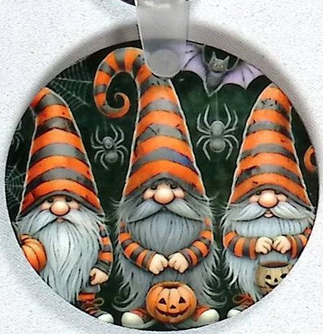 Gnomes Tall Hats Round Key Chain