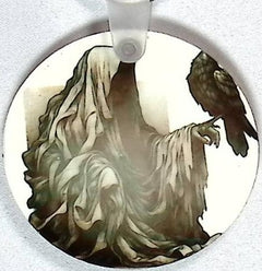 Grim Reaper Raven Round Key Chain