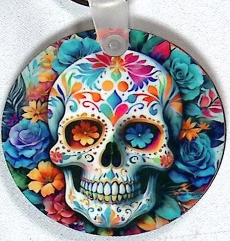 Calavera Mask Round Key Chain