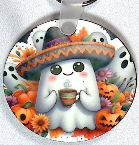 Sombrero Ghost Round Key Chain