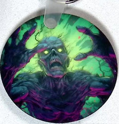 Zombie Attack Round Key Chain