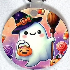 Ghost Broom Round Key Chain