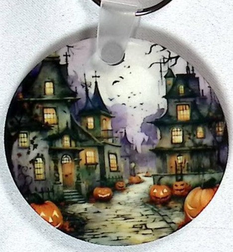 Haunted Street Ruond Key Chain