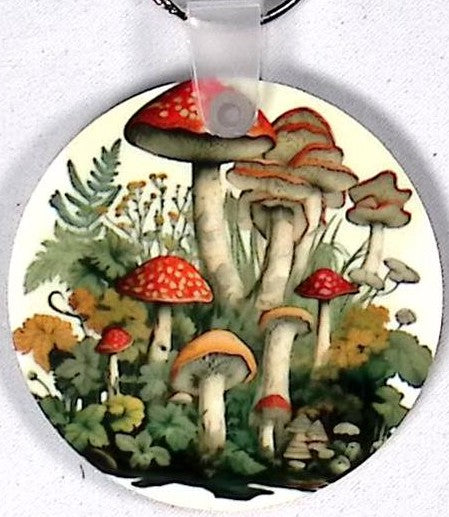 Mushrooms Round Key Chain