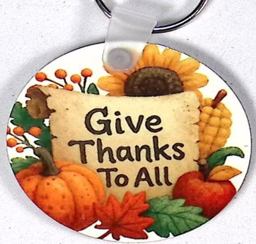 Give Thanks to All Round Key Chain