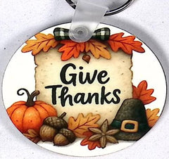 Give Thanks Round Key Chain