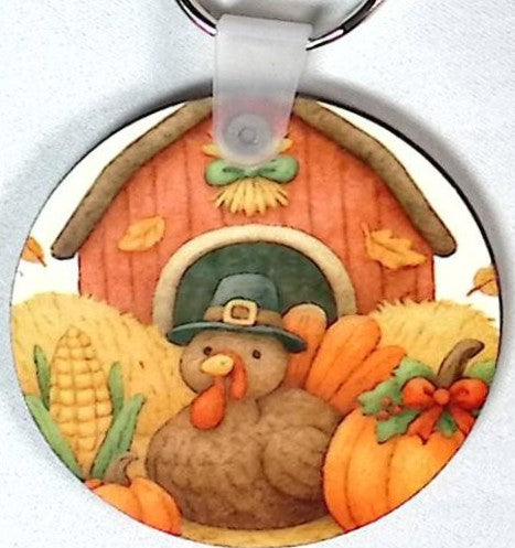 Harvest Time Round Key Chain