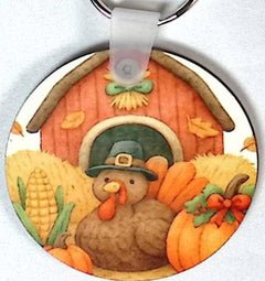 Harvest Time Round Key Chain