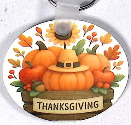 Pumpkin Arrangement Round Key Chain